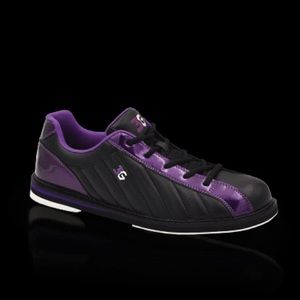 3G Kicks Unisex Black Purple Bowling Shoes m9/w11 lightly used/like new with box